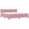 vidaXL Pat cu arc LED cu saltea cu led Roz 200 x 200 cm Catifea