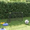 vidaXL Poartă de fotbal pentru copii, pliabilă, negru, 90x64x64 cm