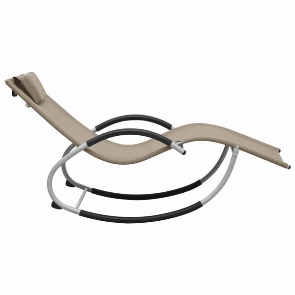 vidaXL Șezlong cu pernă, gri taupe, textilenă