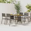 vidaXL Set de mobilier de exterior, 5 piese, gri, poliratan
