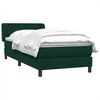 vidaXL Pat box spring cu saltea, verde &icirc;nchis, 90x210 cm, catifea
