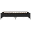 vidaXL Cadru de pat, negru, 140x190 cm, lemn prelucrat și metal