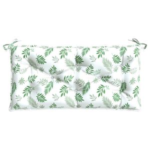 vidaXL Pernă pentru bancă grădină, model frunze, 110x50x7 cm, textil