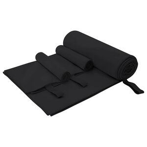 vidaXL Set de Prosoape Sport 3 buc. Negru 210 x 100 cm