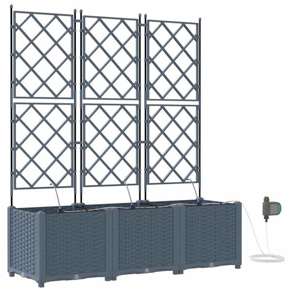 vidaXL Vază pentru Grădină 3 pcs Gri Deschis Oțel