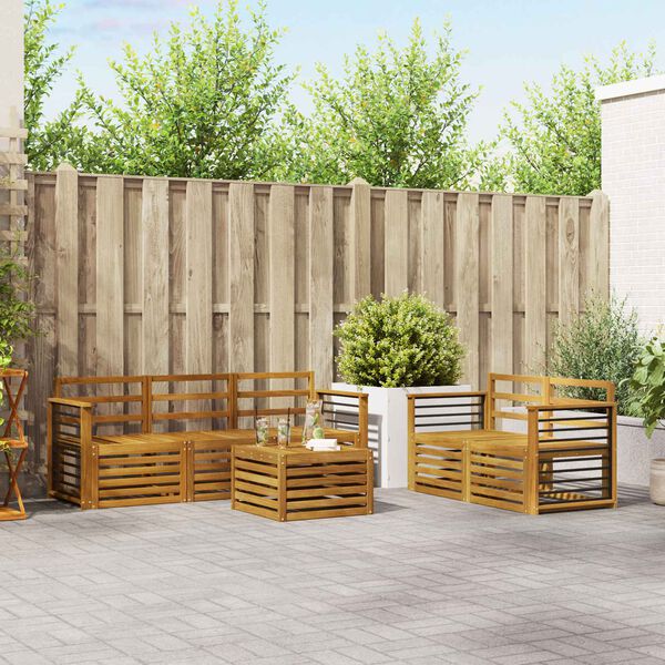 vidaXL Seturi de canapele 6 pcs natural Lemn Solid de Acacia