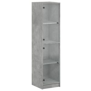 vidaXL Dulap cu uși din sticlă, gri beton, 35x37x142 cm