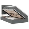 vidaXL Pat cu LED și saltea Gri &icirc;nchis 120 x 190 cm Țesătură
