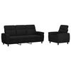 vidaXL Set de canapea 2 pcs Negru Țesătură