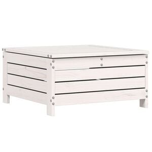 vidaXL Taburet de grădină, alb, 62x63,5x32 cm, lemn masiv pin