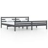 vidaXL Cadru de pat Super King, gri, 180x200 cm, lemn masiv