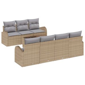 vidaXL Set de canapele pentru grădină Bej 55 x 55 x 37 cm poliratan