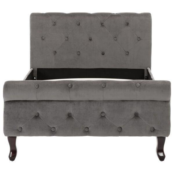 vidaXL Cadru de pat, gri, 90 x 200 cm, catifea