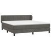 vidaXL Pat box spring cu saltea, gri &icirc;nchis, 180x200 cm, catifea