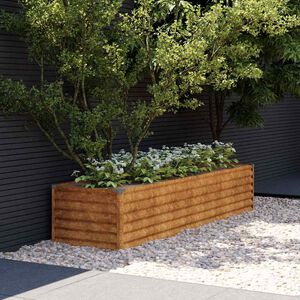 vidaXL Pat de grădină &icirc;nălțat 194x50x36 cm, oțel corten