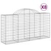vidaXL Coșuri gabion arcuite 8 buc, 200x50x100/120 cm fier galvanizat