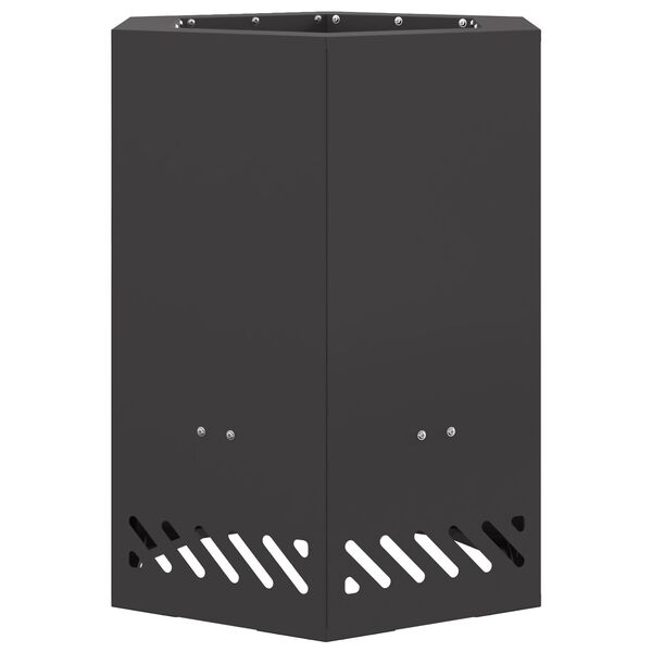 vidaXL Focar Fără Fum Negru 38 x 38 x 51 cm Oțel