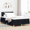 vidaXL Pat cu arcuri cu pernă cu headboard Negru 120 x 200 cm țesătură