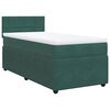 vidaXL Pat box spring cu saltea, verde închis, 90x200 cm, catifea