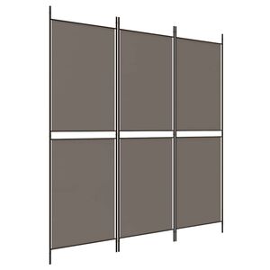 vidaXL Paravan de cameră cu 3 panouri, antracit, 150 x 180 cm, textil