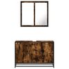 vidaXL Set mobilier de baie, 2 piese, stejar fumuriu, lemn prelucrat