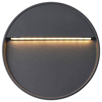 vidaXL Lămpi de perete LED de exterior, 2 buc., negru, 3 W, rotund