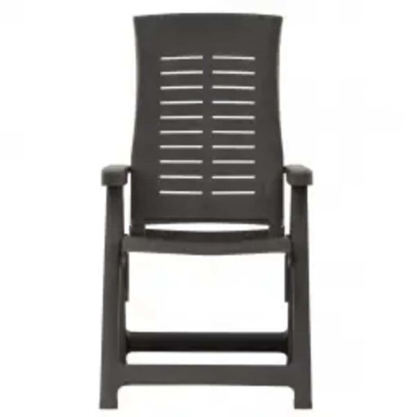 vidaXL Scaune de grădină rabatabile, 2 buc., antracit, plastic