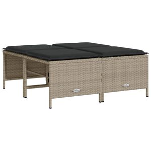 vidaXL Scaune grădină cu perne, 4 buc., gri deschis, poliratan