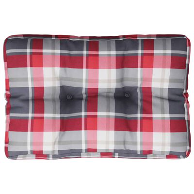 vidaXL Pernă pentru canapea din paleți, roșu carouri, 50 x 40 x 12 cm