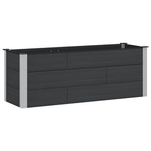 vidaXL Strat &icirc;nălțat de grădină Negru 150 x 50 x 54 cm