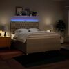 vidaXL Pat continental cu saltea, crem, 180x200 cm, textil