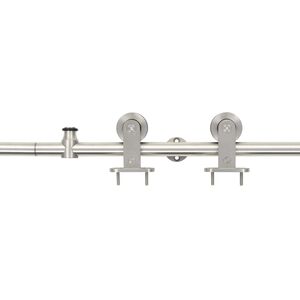 vidaXL Set piese pentru ușă glisantă, argintiu, 183 cm oțel inoxidabil