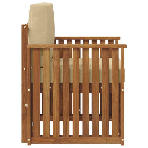 vidaXL Set de canapele de exterior cu pernă natural 71 x 63 x 73 cm