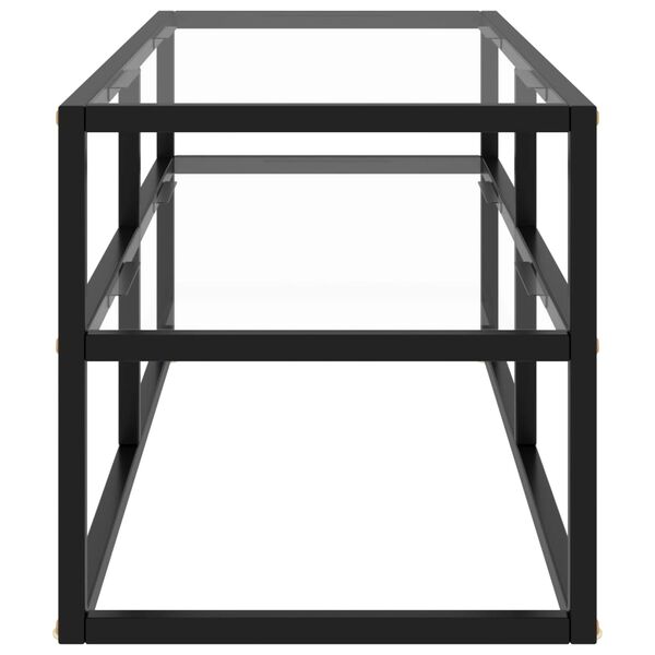 vidaXL Dulap TV, cu sticlă securizată, negru, 100x40x40 cm