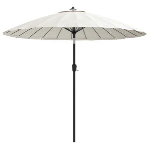 vidaXL Umbrelă de soare de exterior, st&acirc;lp aluminiu, nisipiu, 270 cm