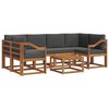 vidaXL Set de canapele de exterior cu pernă 7 pcs Natural și Antracit