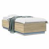 vidaXL Cadru de pat cu LED Stejar Sonoma 80 x 200 cm Lemn prelucrat