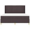 vidaXL Pat cu arcuri cu saltea cu headboard Maro 140 x 200 cm țesătură