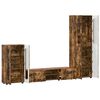 vidaXL Set comodă TV cu sertar FLORIN Stejar fumuriu Lemn compozit
