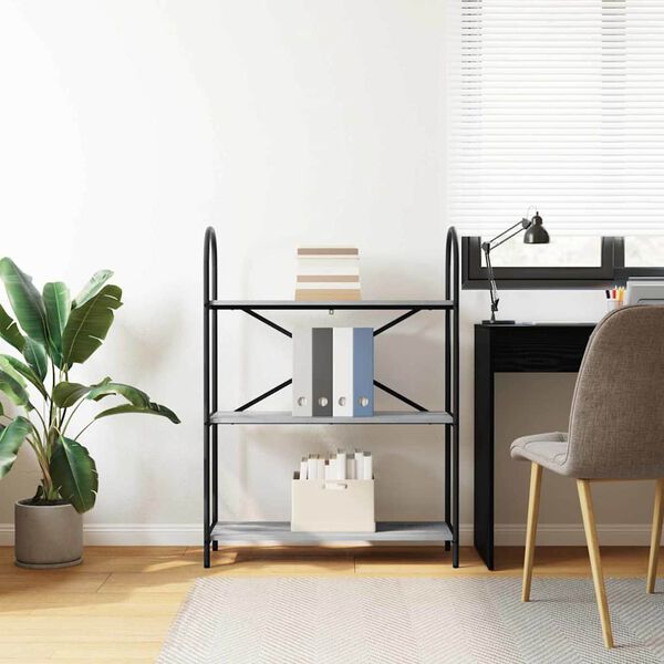 vidaXL Raft pentru cărți Gri Sonoma 80 x 30 x 109 cm Lemn compozit