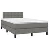 vidaXL Pat box spring cu saltea, gri &icirc;nchis, 120x190 cm, textil