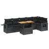 vidaXL Set canapele de grădină cu perne, 7 piese, negru, poliratan