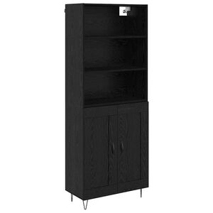 vidaXL Bufet cu sertar 2 pcs Stejar Negru Lemn compozit