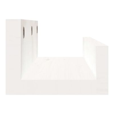 vidaXL Rafturi de perete, 2 buc., alb, 50x12x9 cm, lemn masiv de pin