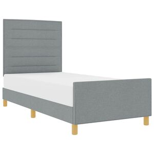 vidaXL Cadru de pat cu headboard Gri deschis 100 x 200 cm țesătură