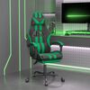 vidaXL Scaun de gaming cu suport picioare negru/verde, piele ecologică