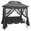 vidaXL Balansoar extensibil cu copertină antracit 220x160x240 cm oțel