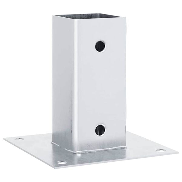 vidaXL Baze stâlp pătrate 4 buc Argintiu 61x61 mm Oțel galvanizat