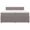 vidaXL Pat box spring cu saltea, gri taupe, 200x200 cm, textil