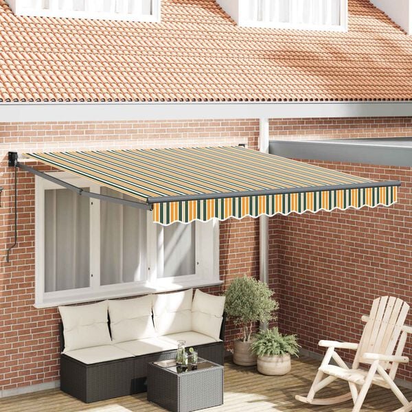 vidaXL Cortina Retractabilă Manual Multicolour 350 x 250 cm